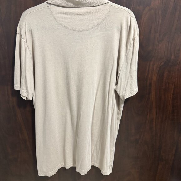 Duer Du/er Air Flow Pique Short Sleeve Oatmeal Polo Shirt Pima Cotton Size XL - Picture 2 of 5